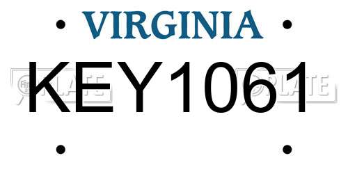 KEY1061 Virginia License Plate