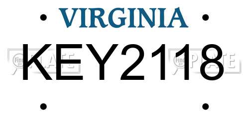 KEY2118 Virginia License Plate