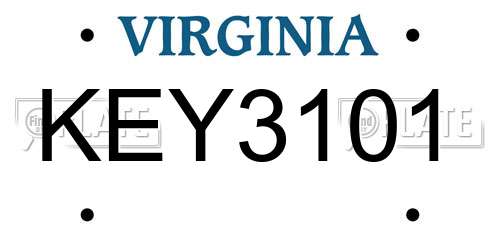 KEY3101 Virginia License Plate