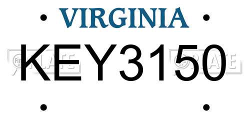 KEY3150 Virginia License Plate