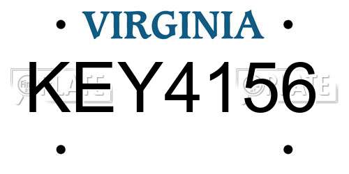 KEY4156 Virginia License Plate