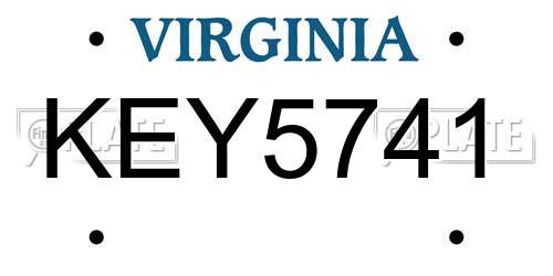 KEY5741 Virginia License Plate