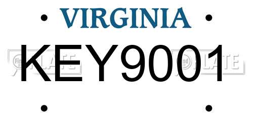 KEY9001 Virginia License Plate
