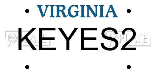 KEYES2 Virginia License Plate