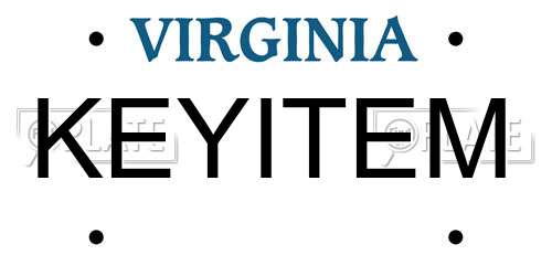 KEYITEM Virginia License Plate