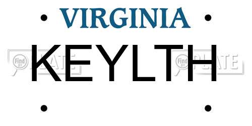 KEYLTH Virginia License Plate