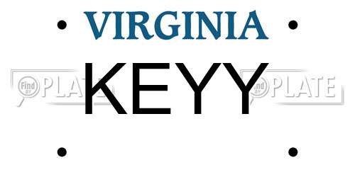 KEYY Virginia License Plate