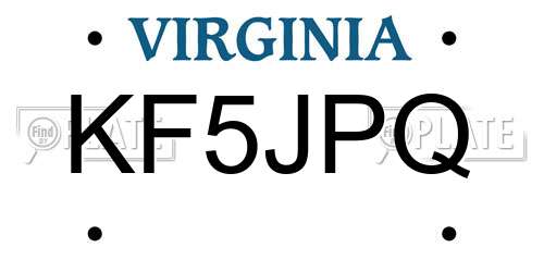 KF5JPQ Virginia License Plate