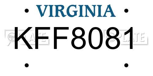 KFF8081 Virginia License Plate