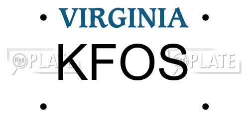 KFOS Virginia License Plate