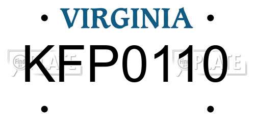 KFP0110 Virginia License Plate