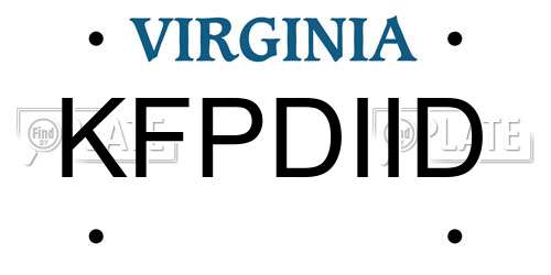 KFPDIID Virginia License Plate