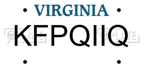 KFPQIIQ Virginia License Plate