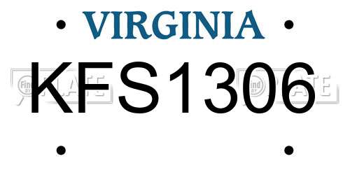 KFS1306 Virginia License Plate