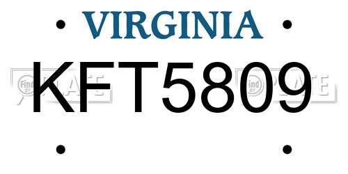 KFT5809 Virginia License Plate