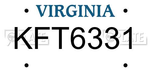 KFT6331 Virginia License Plate