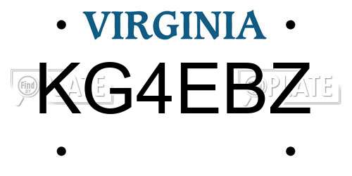 KG4EBZ Virginia License Plate