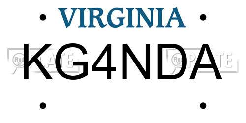 KG4NDA Virginia License Plate