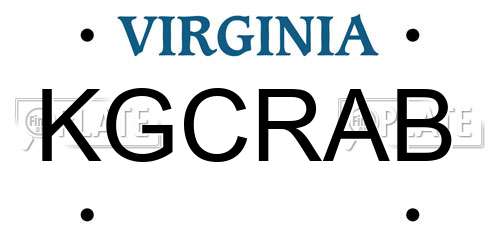 KGCRAB Virginia License Plate