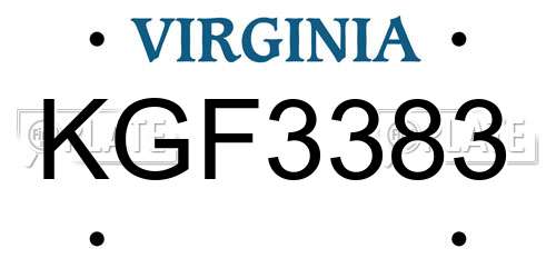 KGF3383 Virginia License Plate