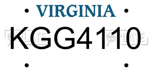 KGG4110 Virginia License Plate