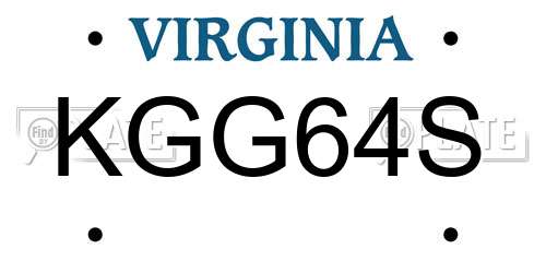 KGG64S Virginia License Plate