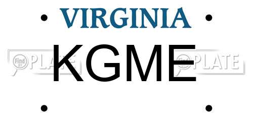 KGME Virginia License Plate