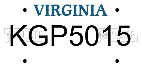 KGP5015 Virginia License Plate