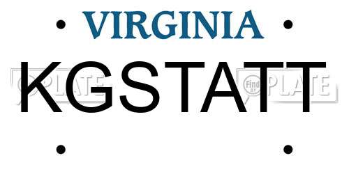 KGSTATT Virginia License Plate