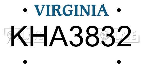 KHA3832 Virginia License Plate