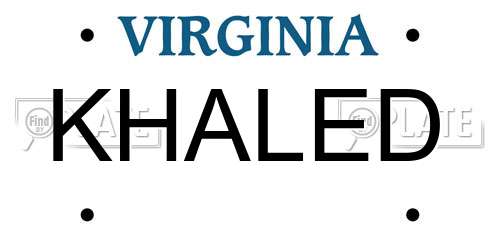 KHALED Virginia License Plate