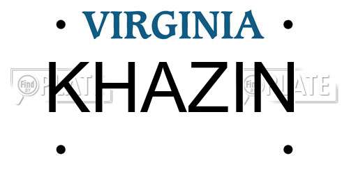 KHAZIN Virginia License Plate