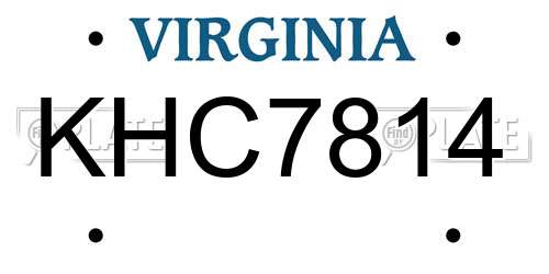 KHC7814 Virginia License Plate