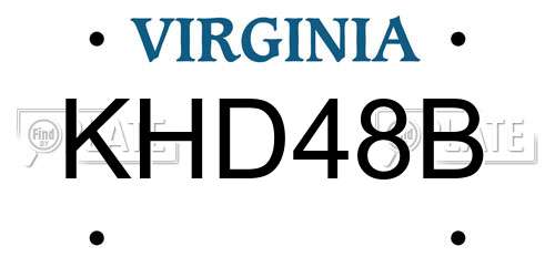 KHD48B Virginia License Plate