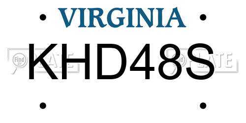 KHD48S Virginia License Plate