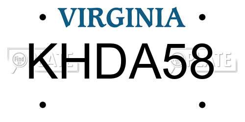 KHDA58 Virginia License Plate