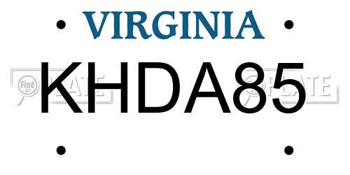 KHDA85 Virginia License Plate