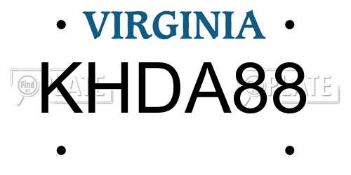 KHDA88 Virginia License Plate