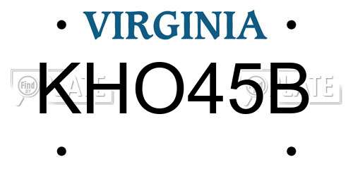 KHO45B Virginia License Plate