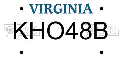 KHO48B Virginia License Plate