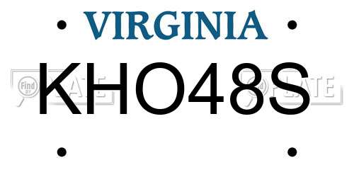 KHO48S Virginia License Plate