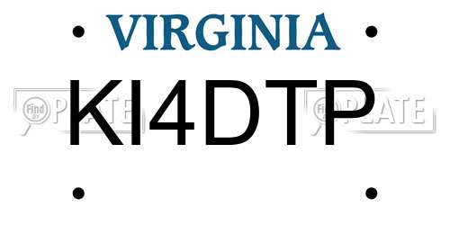 KI4DTP Virginia License Plate