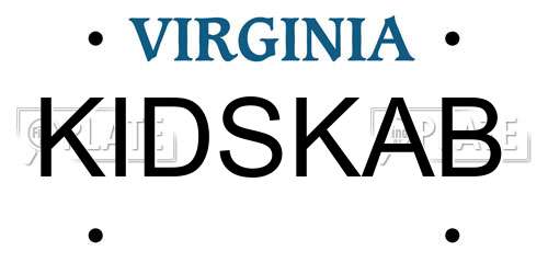 KIDSKAB Virginia License Plate