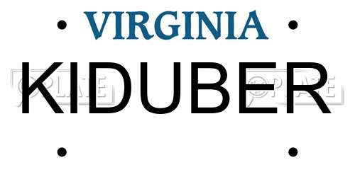 KIDUBER Virginia License Plate