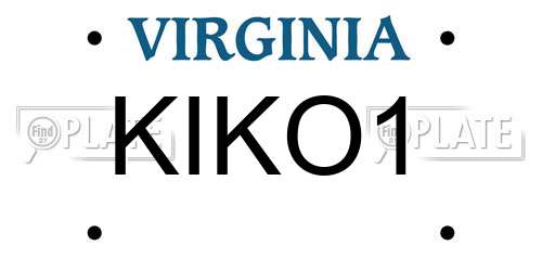 KIKO1 Virginia License Plate