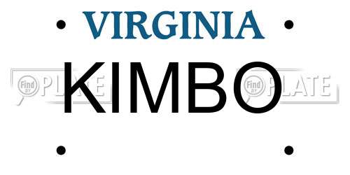 KIMBO Virginia License Plate