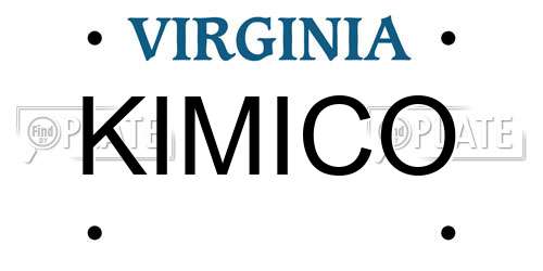 KIMICO Virginia License Plate