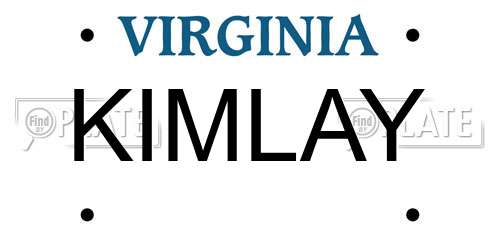 KIMLAY Virginia License Plate