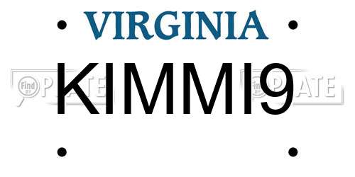 KIMMI9 Virginia License Plate