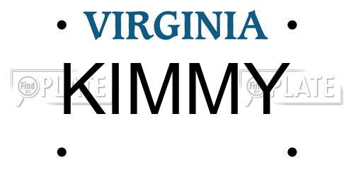 KIMMY Virginia License Plate
